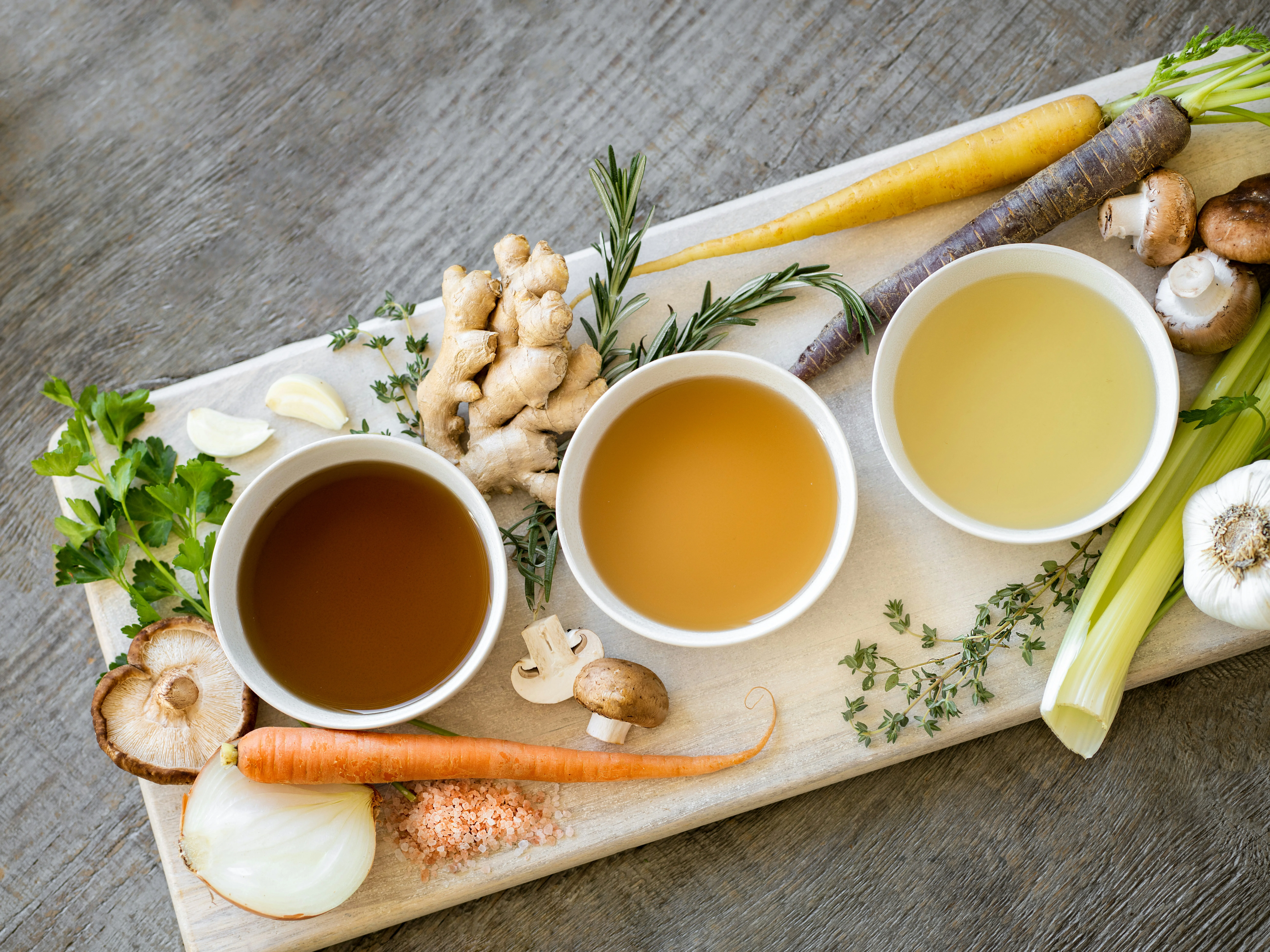 Chicken bone broth rich in collagen and other nutrients useful for postpartum recovery